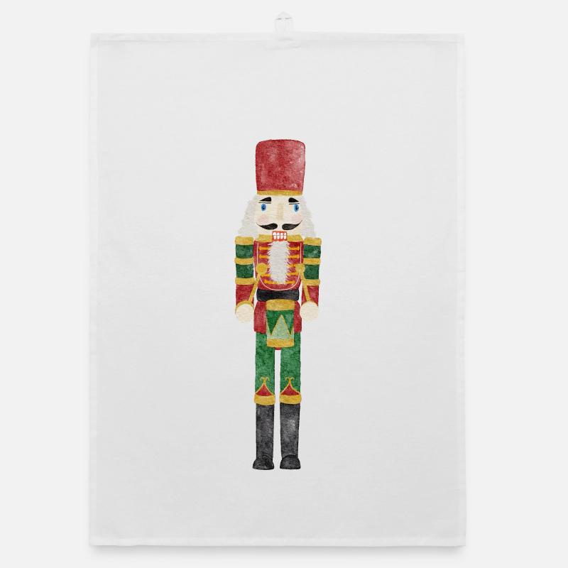 Nutcracker Watercolor Organic dish towel