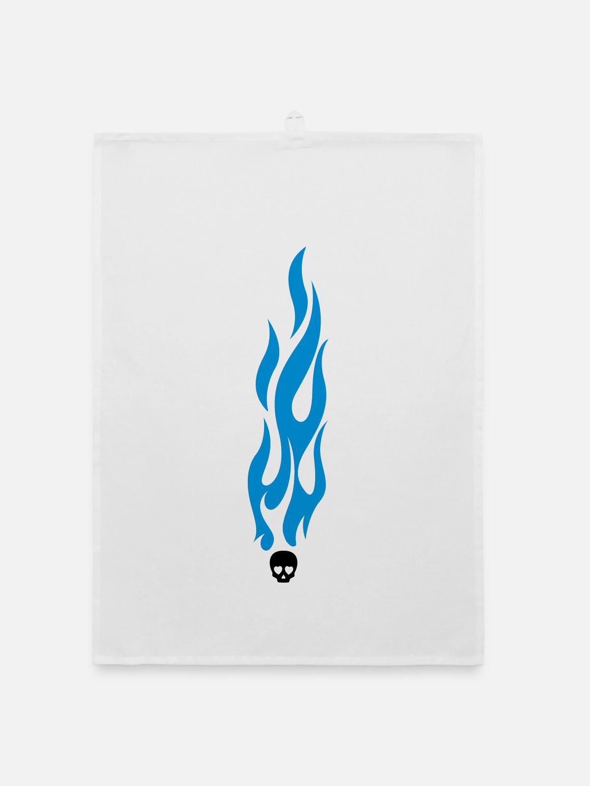 flammen - Torchon bio - blanc - Devant