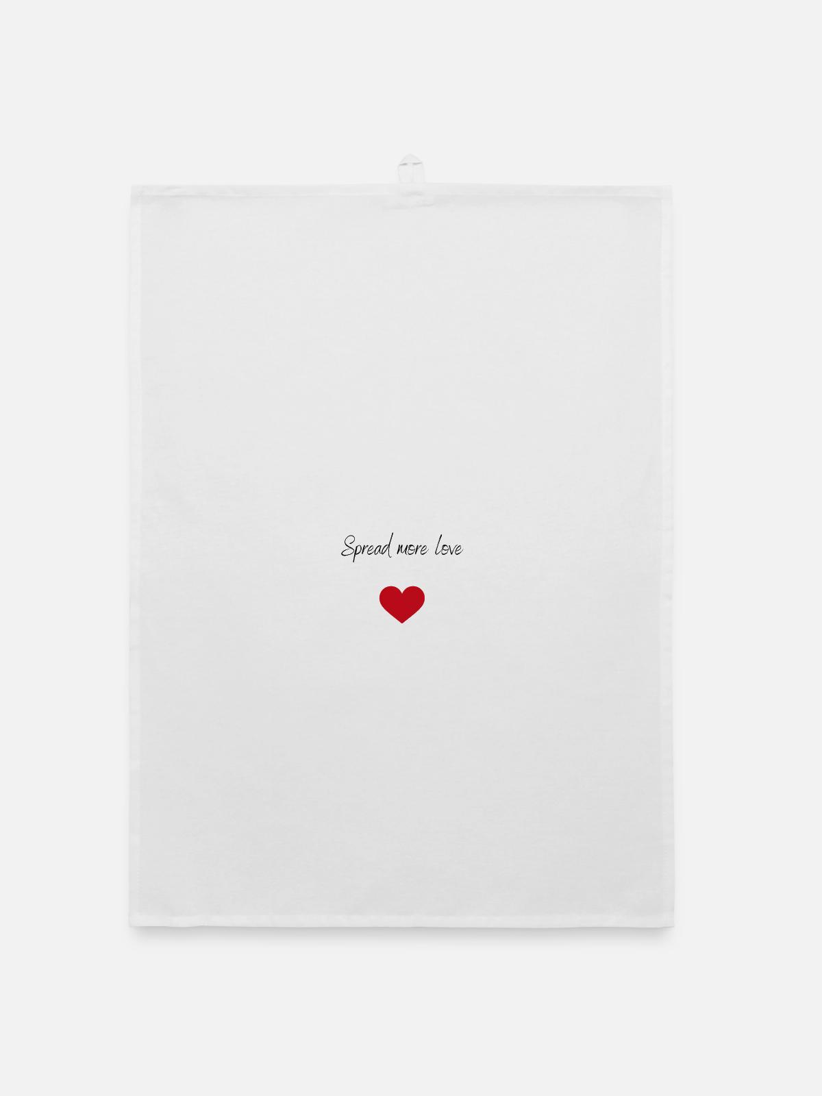 Spread more love - Organic Geschirrtuch - Weiß - Vorne