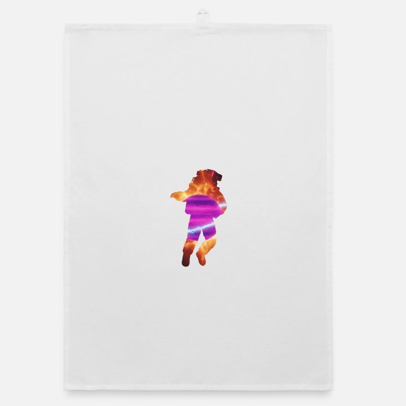 Leap through Neon Nebula Organic dish towel