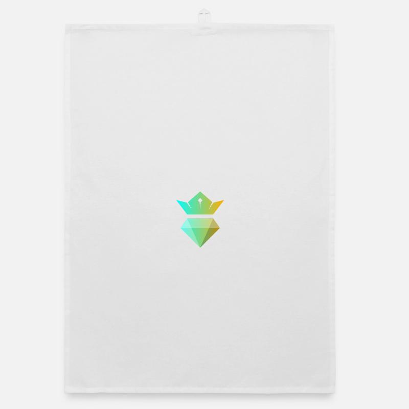 Couronne dégradée sur diamant - Torchon bio - blanc