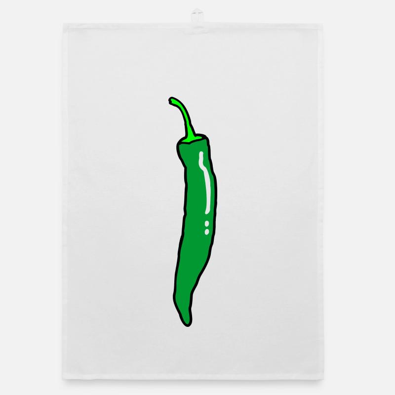 Hot chilli pepper chilli peppers - Organic dish towel - white