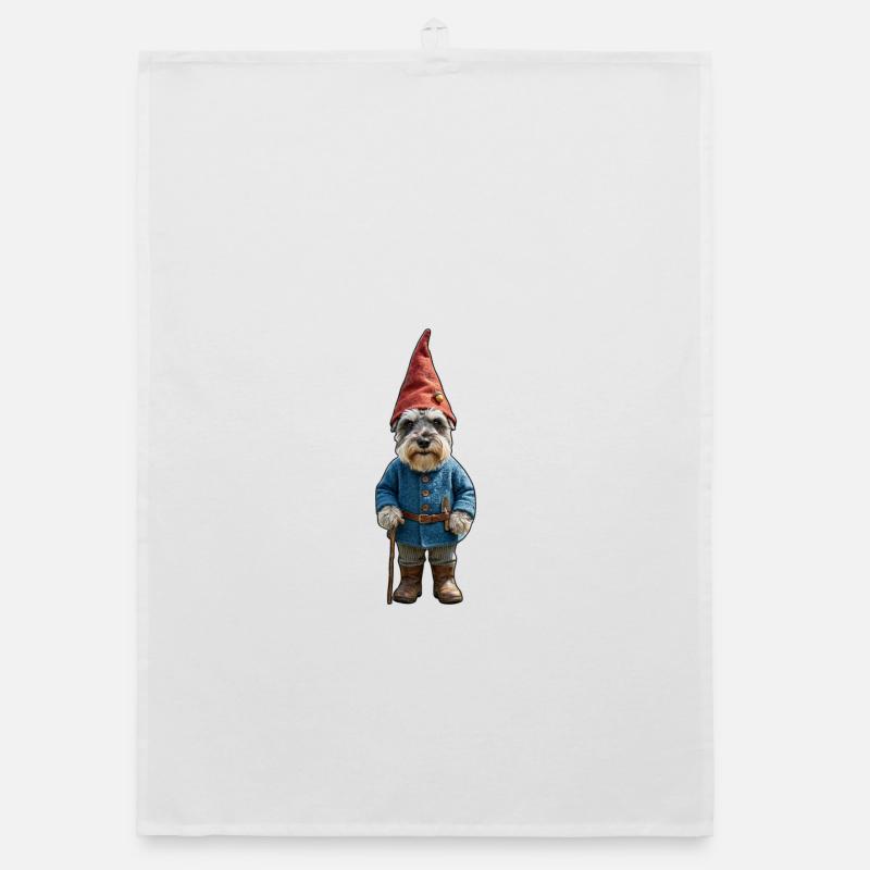 Magie du Schnauzer des Gnomes de jardin - Torchon bio - blanc