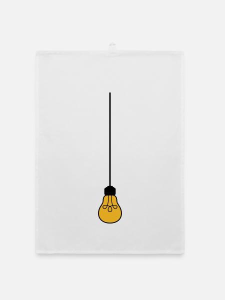 decke oben kabel haengen gluehbirne licht strom id - Organic Geschirrtuch - Weiß - Vorne