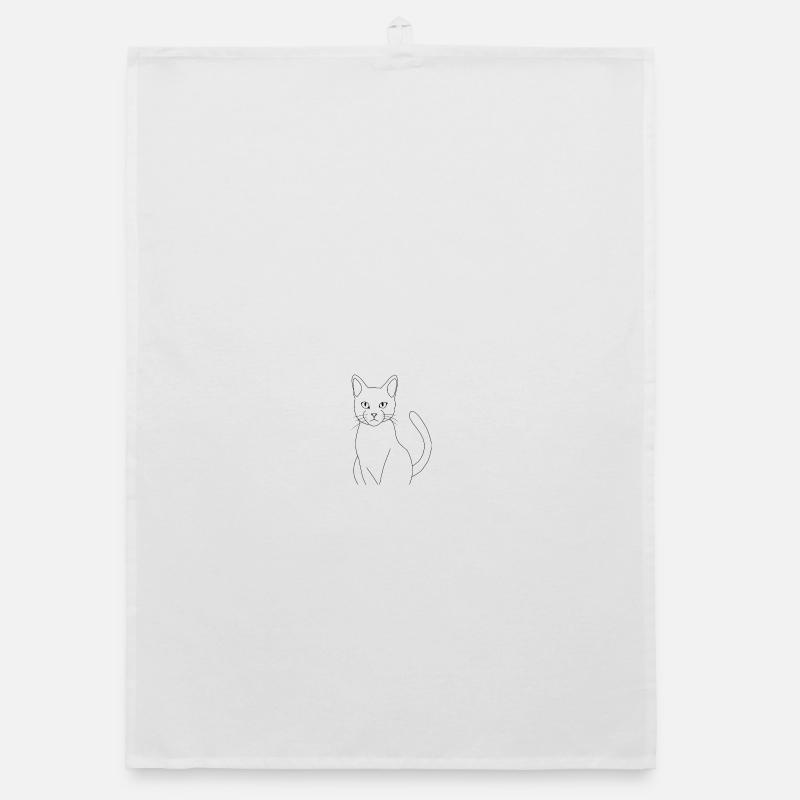 Chat minimaliste élégant  Torchon bio