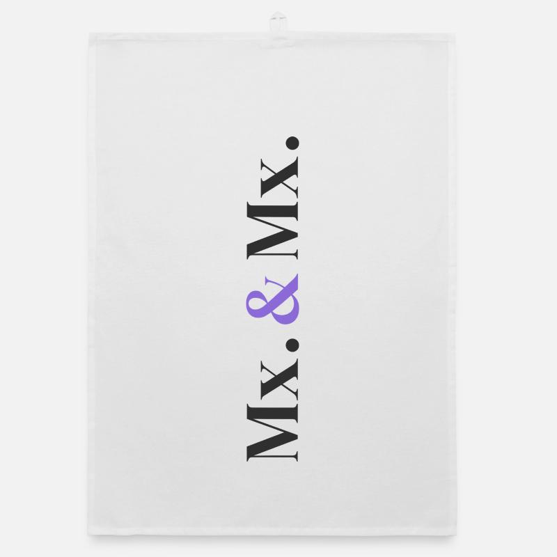 Mx. and Mx. Wedding Design in Vertical Type Stack  Organic Geschirrtuch