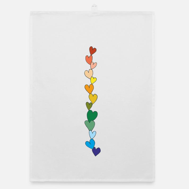 herzenkette bunt Organic Geschirrtuch