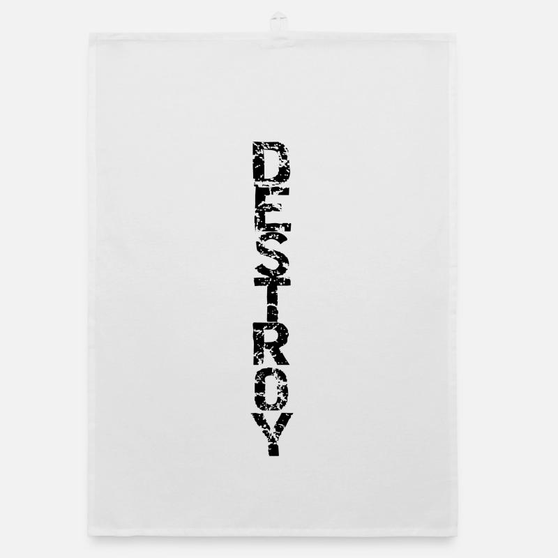 Destroy in black Organic dish towel