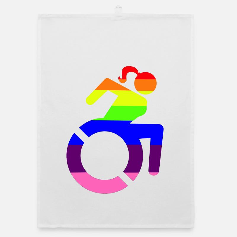 Rollstuhlmädchen LGBTQ-Symbol # - Organic Geschirrtuch - Weiß