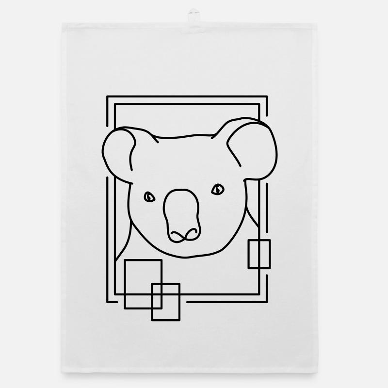 Koala in Geometric Shape - Line Art Design Organic dish towel