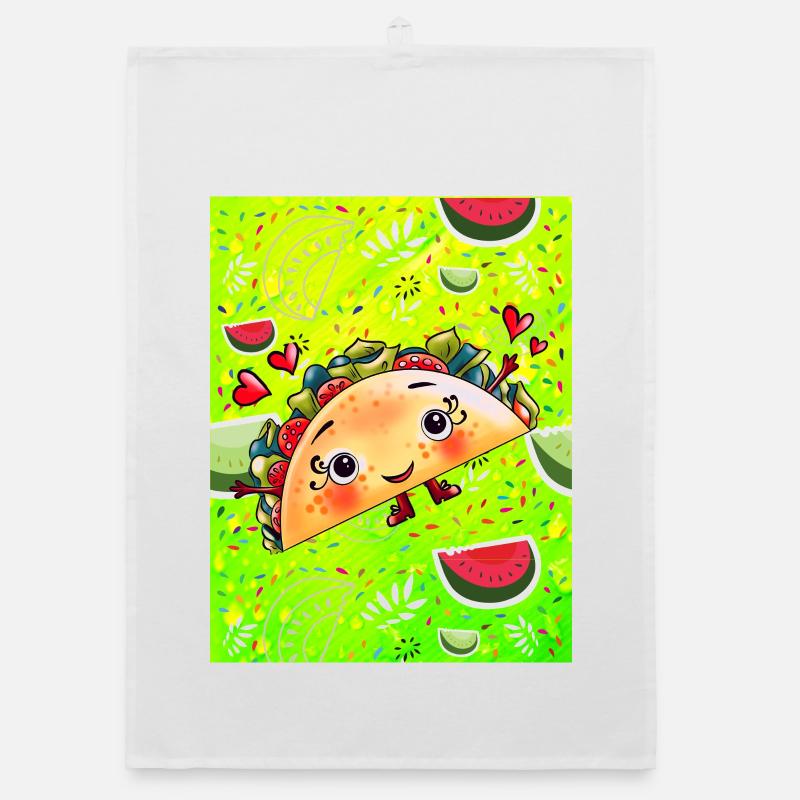 Fröhlicher Taco Organic Geschirrtuch