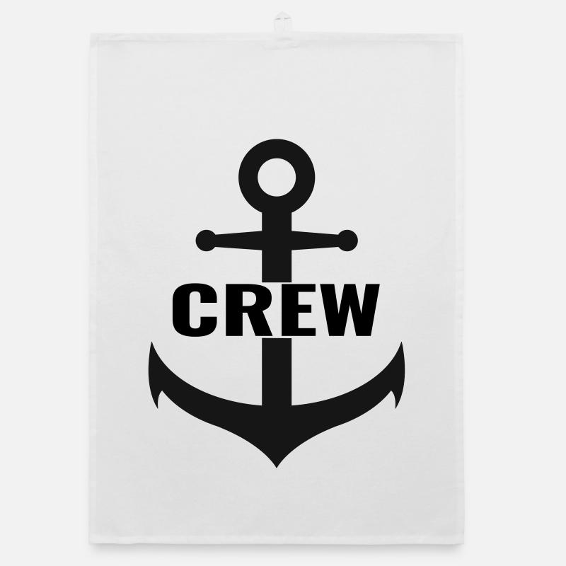 Crew mit Anker das Team Design Organic Geschirrtuch