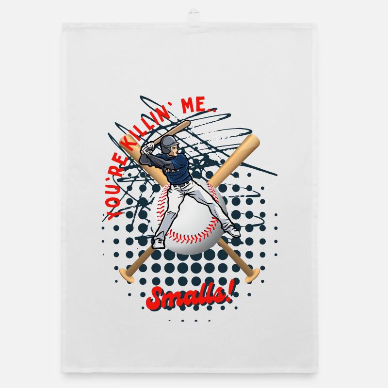 Baseball Batter with Playful Text Organic dish towel