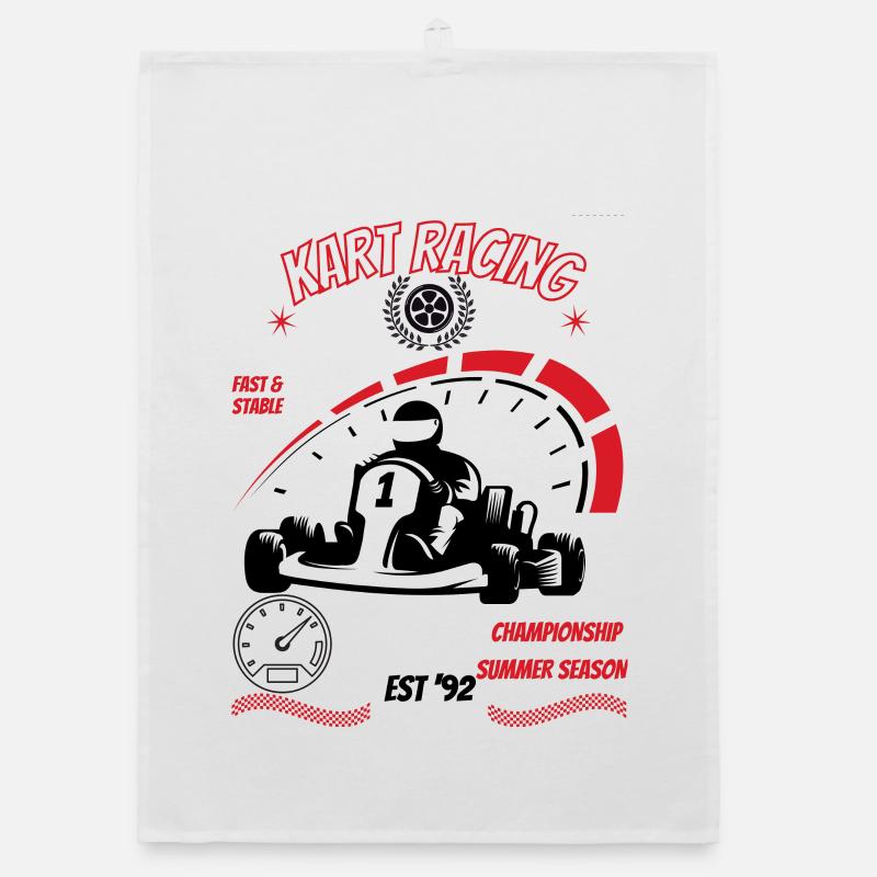 Graphique de la jauge de vitesse KArt Racing - Torchon bio - blanc