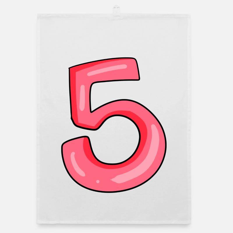 Number 5 Number Organic dish towel
