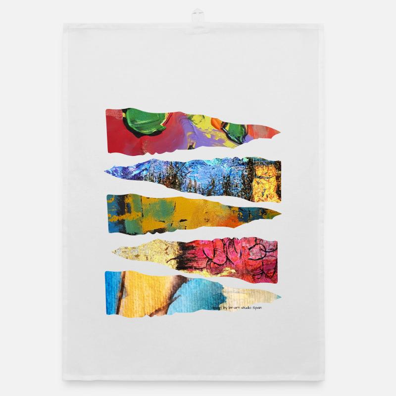 Abstract Colorful Paint Layer Design Organic dish towel