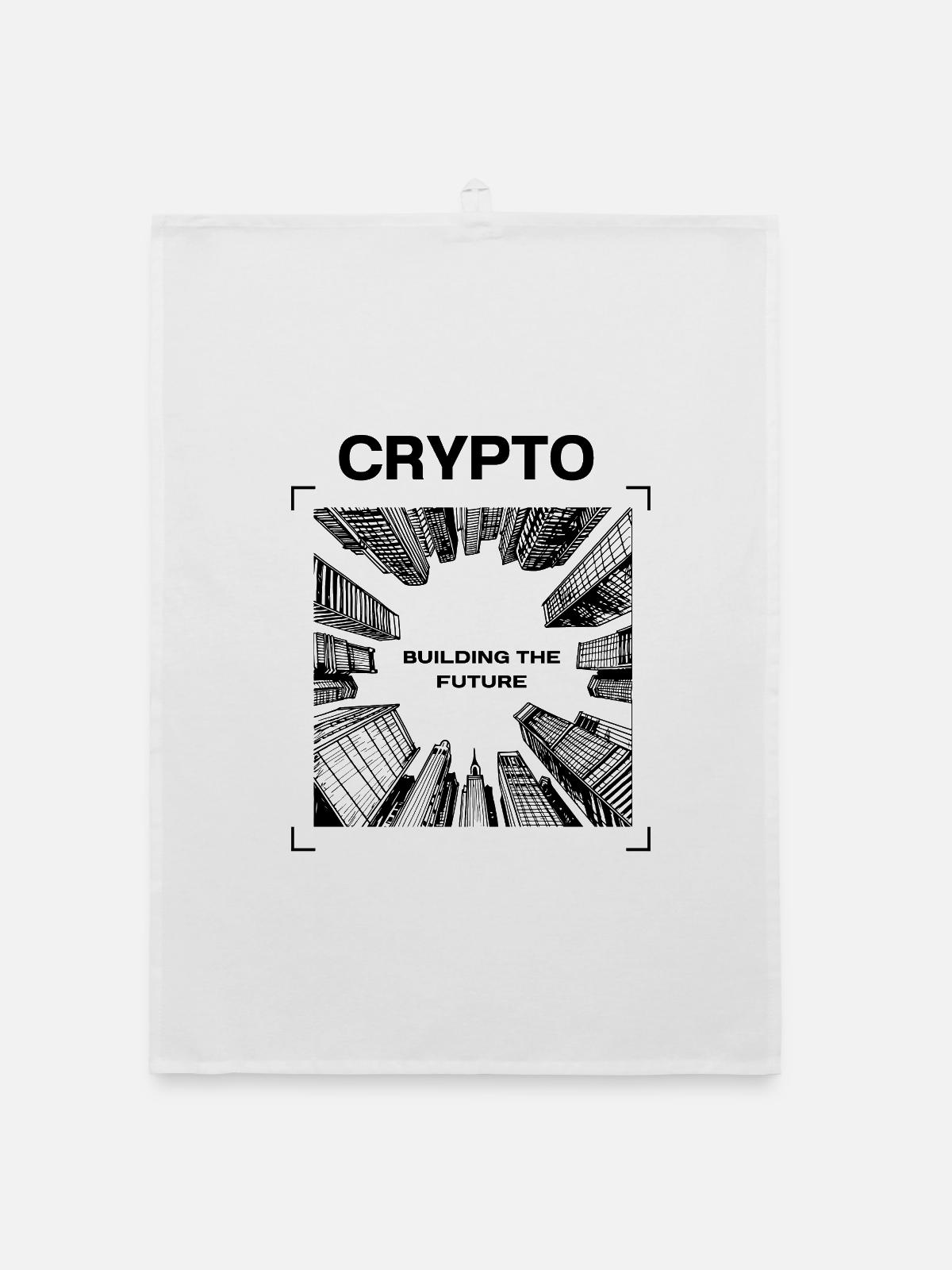 Crypto - BUILDING THE FUTURE - Organic Geschirrtuch - Weiß - Vorne