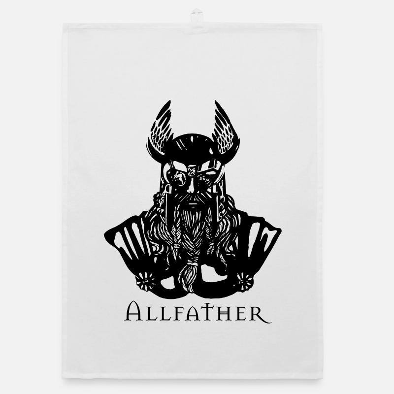 Nordic Warrior Silhouette Organic dish towel