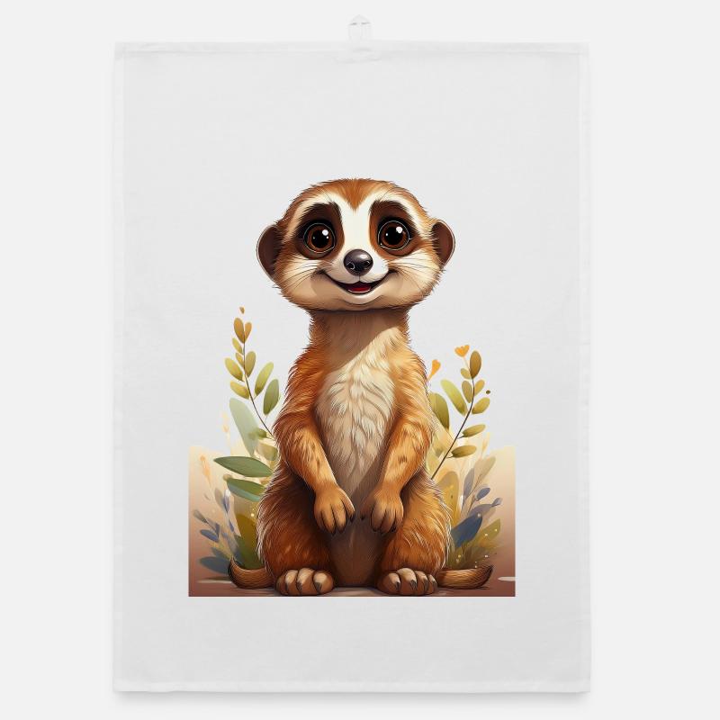 Dessin de suricate mignon Torchon bio