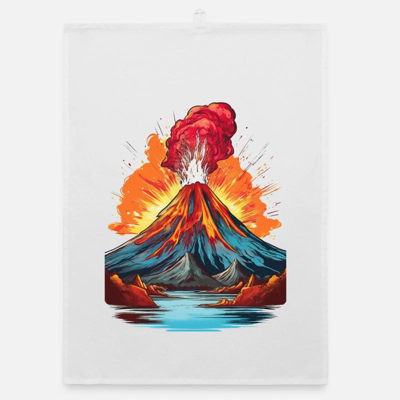 Éruption volcanique avec coulée de lave Torchon bio