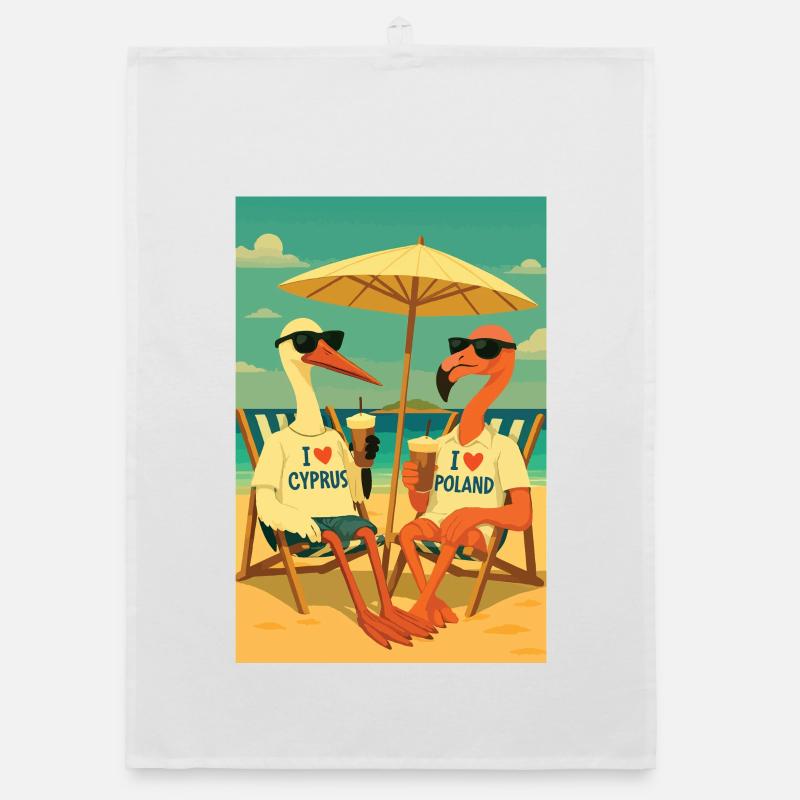 Oiseaux dans les climats estivaux Torchon bio