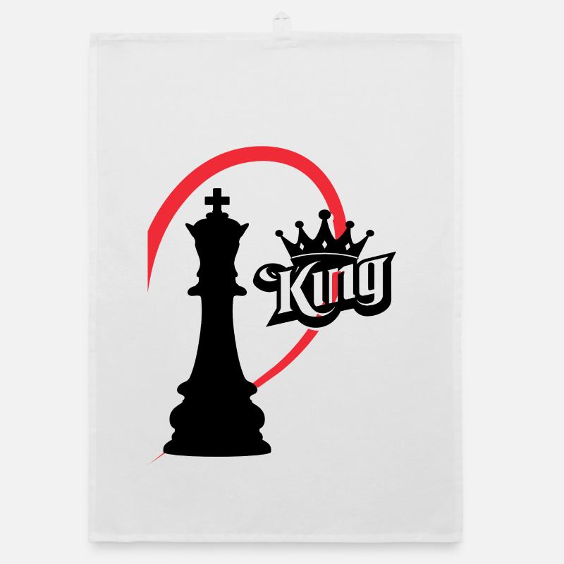 Roi des échecs moitié droite Torchon bio