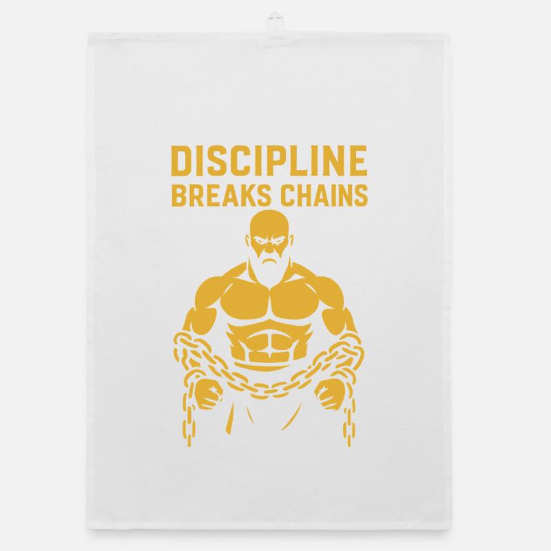 Discipline Breaks Chains Motivational Design Organic dish towel