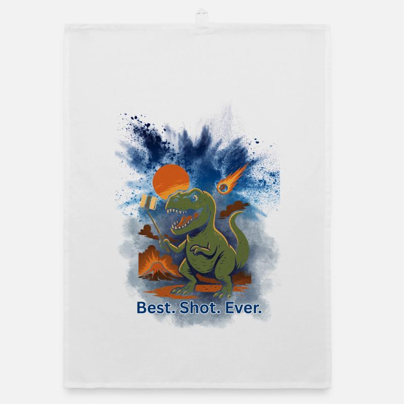 Dinosaur Meteorite Volcano Organic dish towel