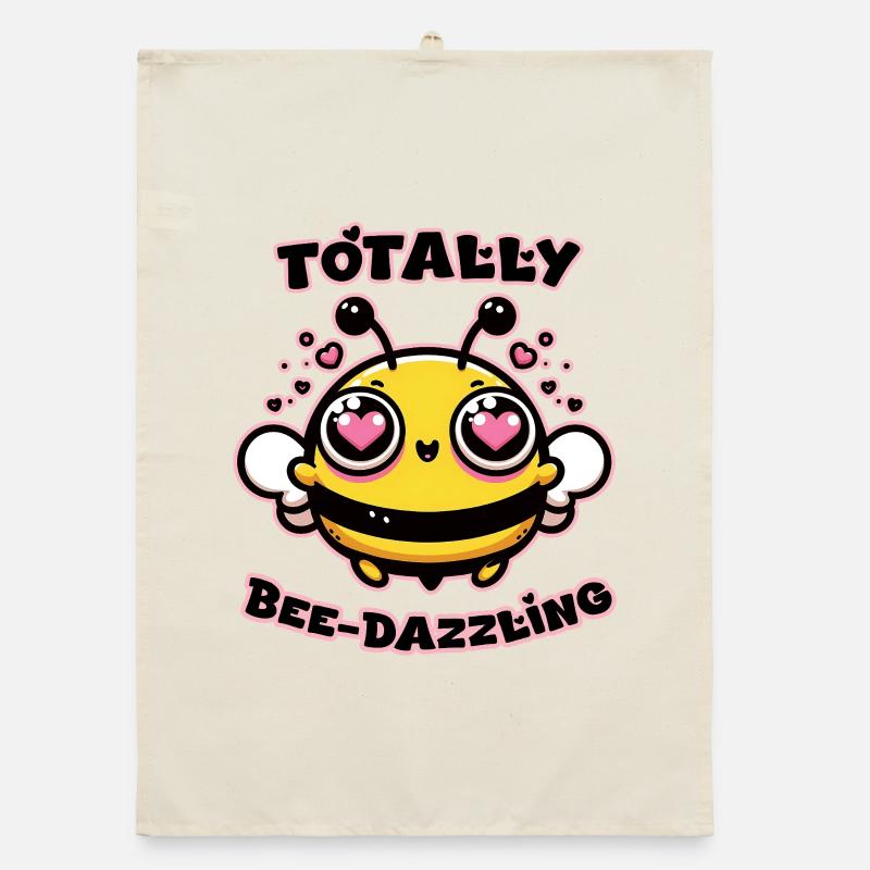 Totally Bee-Shingling Hearts Organic Geschirrtuch