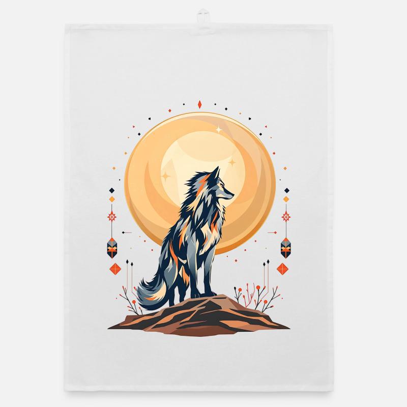 Boho Wolf Organic dish towel