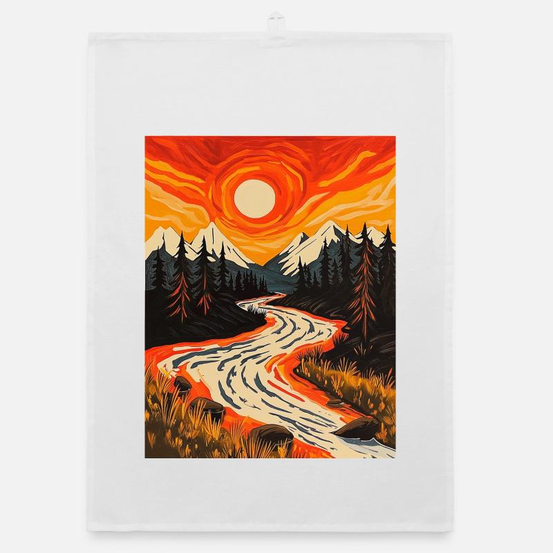 Coucher de soleil à la lisière de la forêt avec la rivière Torchon bio