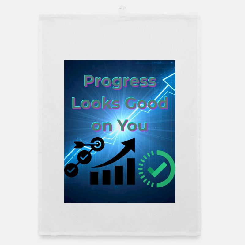 Fortschritt steht dir gut – Motivational Growth D Organic Geschirrtuch