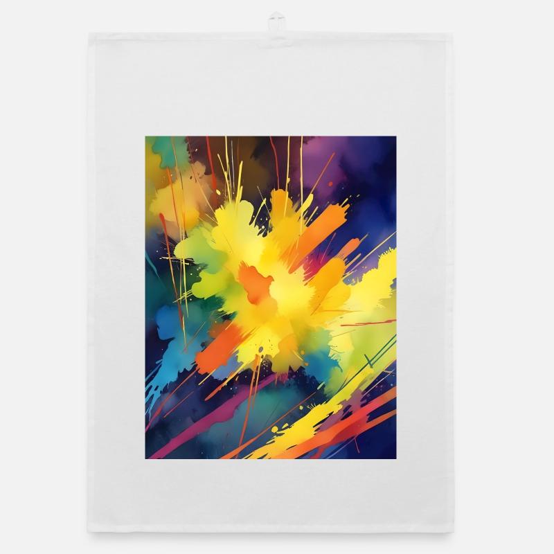 Color Explosion Abstract Organic dish towel