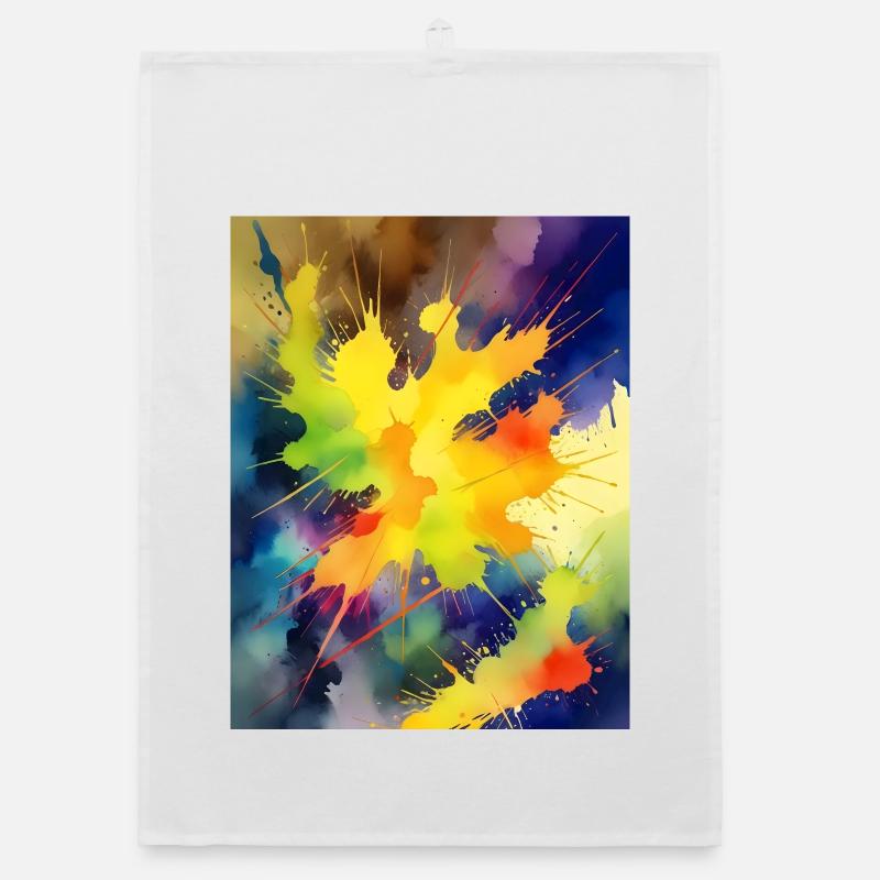 Color Explosion Abstract Splash Organic dish towel