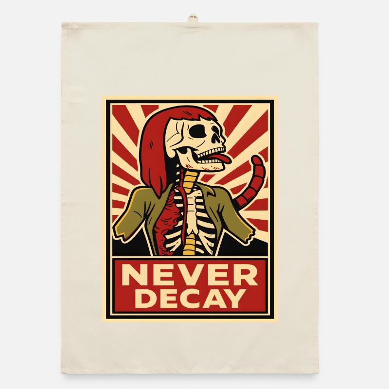 Punk Squelette Never Decay Torchon bio