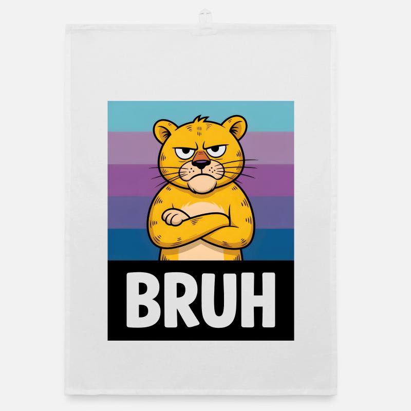Grummel Katze BRUH Organic Geschirrtuch