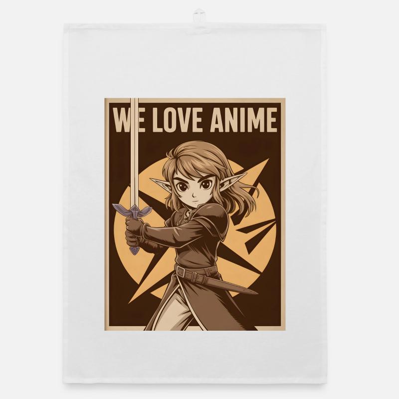 Héroïne d’anime avec une épée Torchon bio