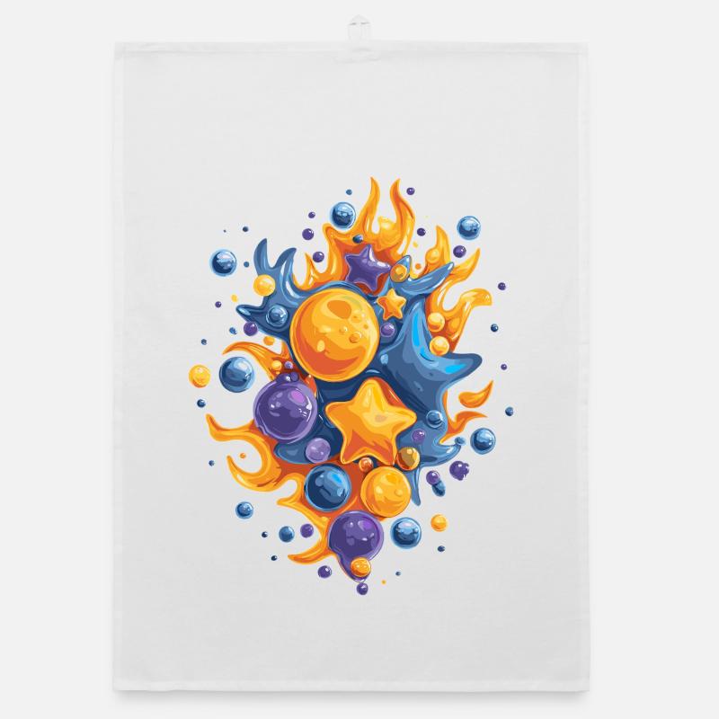 Kometenfeuer Farbexplosion Organic Geschirrtuch