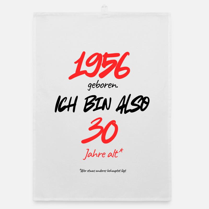 Born in 1956 – still 30, 70th birthday Organic dish towel