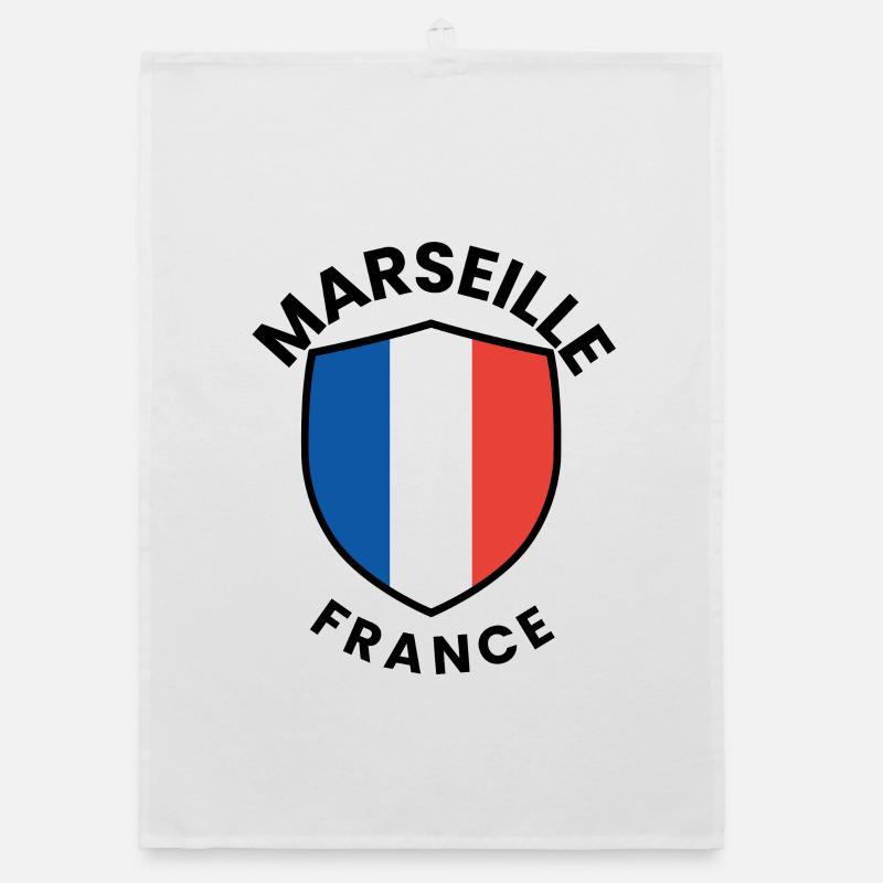 Bouclier du drapeau de Marseille Torchon bio