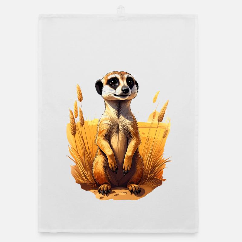 Ein Erdmännchen in der Savanne Organic Geschirrtuch