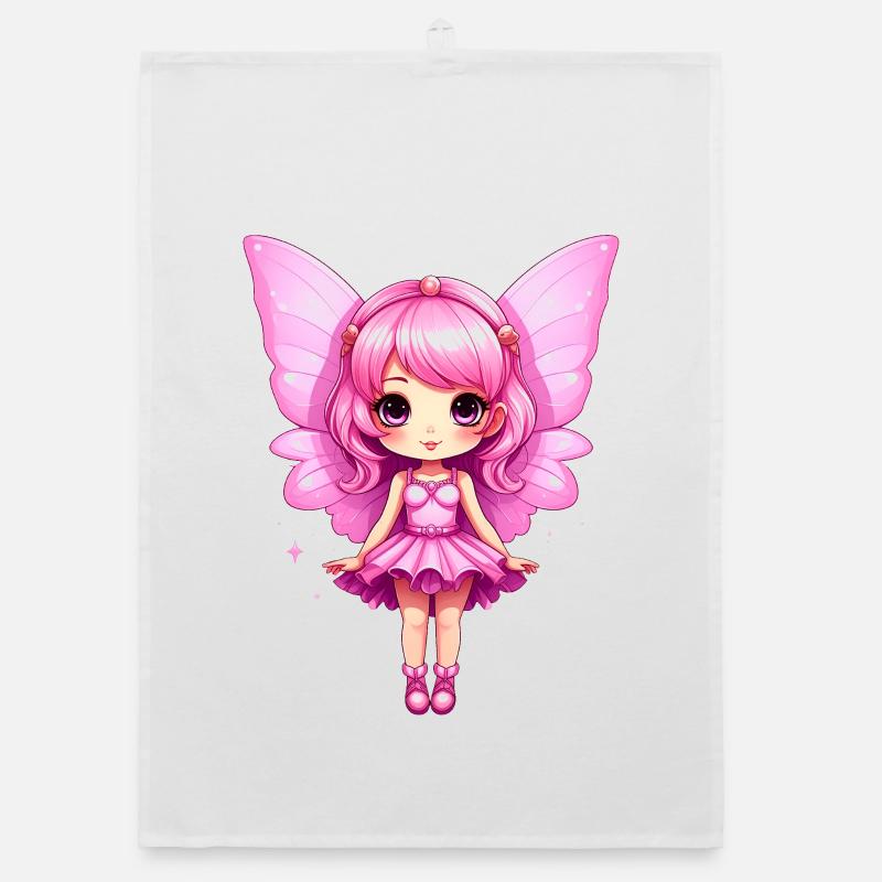 Niedliche rosa Fee Organic Geschirrtuch