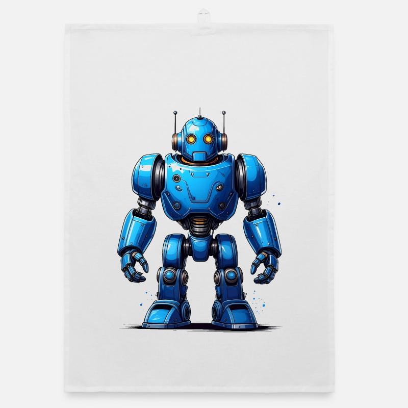 Blue robot Organic dish towel