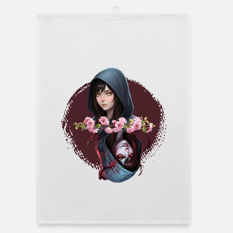 Rose fleur noire encapuchonnée Torchon bio