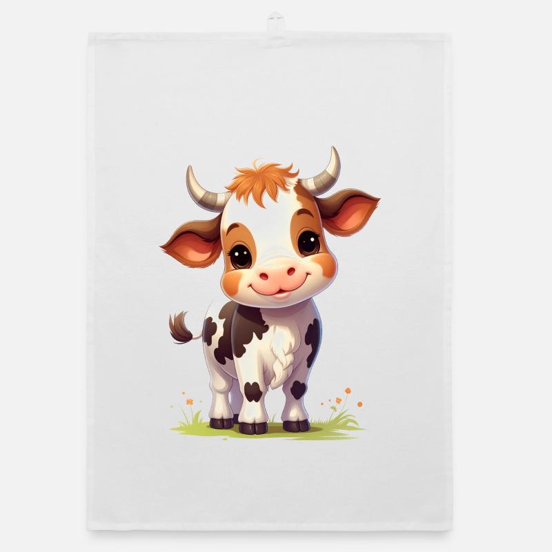 cute cow Organic dish towel