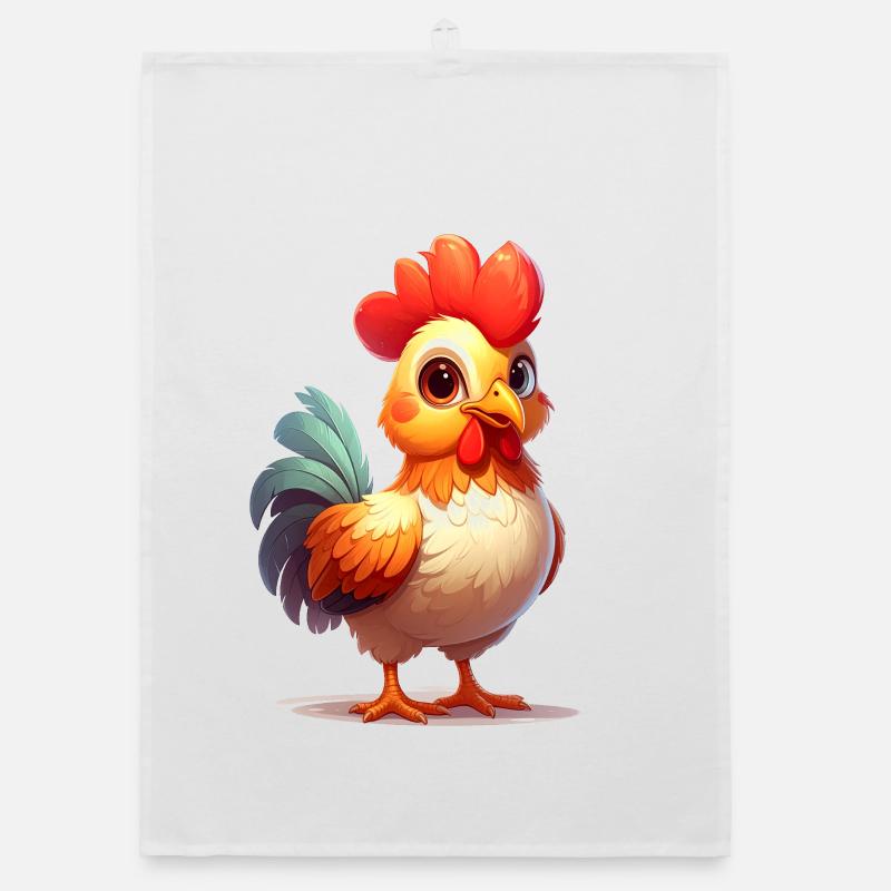 Cute Rooster Organic dish towel