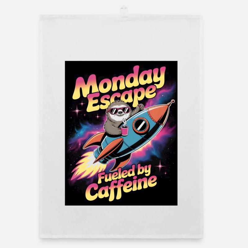 Monday Escape Sloth in Rocket Organic dish towel