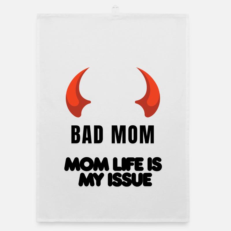 Rote Hörner Silhouette Organic Geschirrtuch