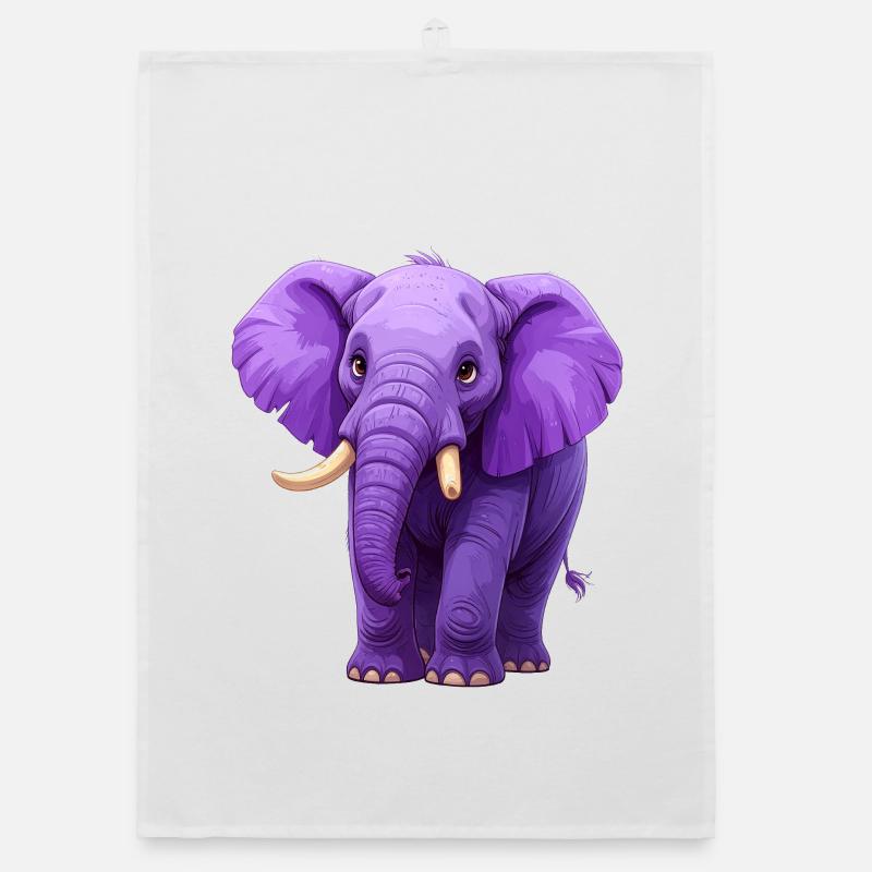 éléphant violet Torchon bio