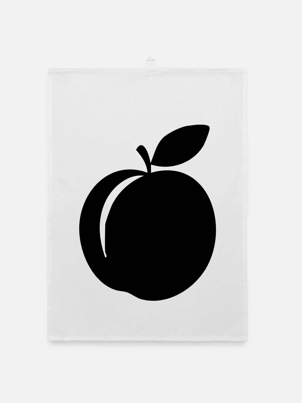 Pfirsich-Silhouette – süßes Sommerdesign - Organic Geschirrtuch - Weiß - Vorne